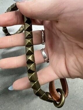 CAbi Bronze Stud Chain Belt 37 Waist Boho Western Y2K Statement Belt L